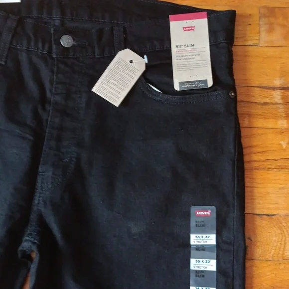 Levi's Black Denim Jeans Men's 36x32 NWT - Picture 4 of 5